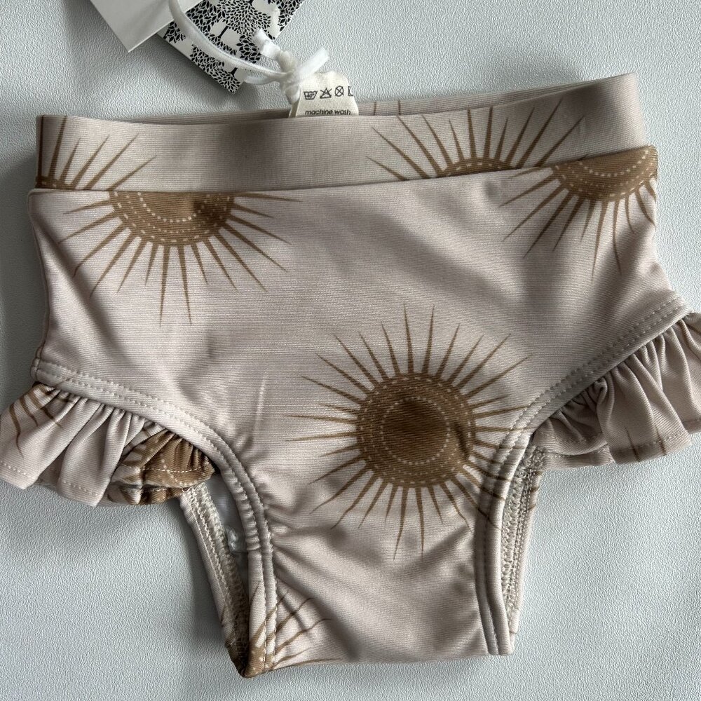 NWT Kate Quinn Baby Ruffle Swim Bottom UPF 50 Fennel Suns 3-6M 6-12M